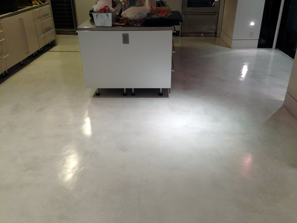 Light hone, extractor cleaning and concrete sealing after